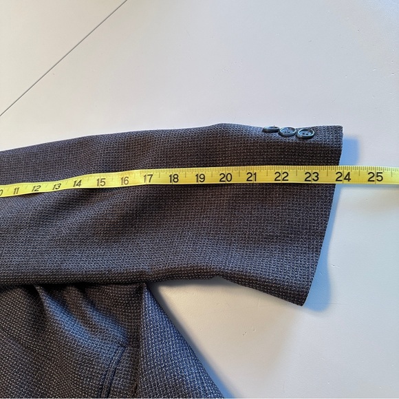 Men’s Fine Wool Blazer sz 44 -Slate Blue & Camel Shepherd's Check - Picture 12 of 15